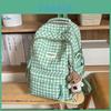 Mochila Minimalista com Grade para Mulheres e Meninas em Nylon Impermeável para Viagens Casuais