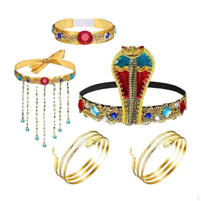 5x Accesorios de disfraz egipcio para mujer, exquisita pulsera de serpiente con cuentas