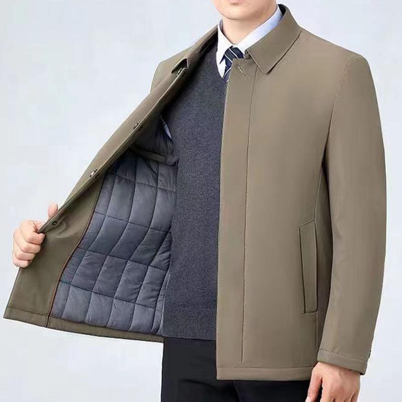 2025 Herren Executive Mittleren Alters & Ältere Baumwolljacke - Warm, Verdickt, Lässige Frühjahrs-/Herbstkleidung