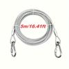 Double-Headed Dog Tie Out Cable Leash Traction Rope with Metal Buckle Steel Wire Anti-Rust Training Collar Outdoor Dogs Strap 1