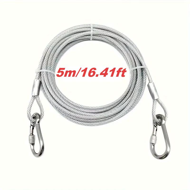 Double-Headed Dog Tie Out Cable Leash Traction Rope with Metal Buckle Steel Wire Anti-Rust Training Collar Outdoor Dogs Strap 1