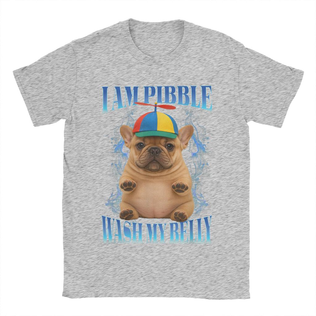 I Am Pibble Wash My Belly Pibble Meme T Shirt Men Pure Cotton Amazing T-Shirt O Neck Funny Dog Brainrot Tees merchandise Classic
