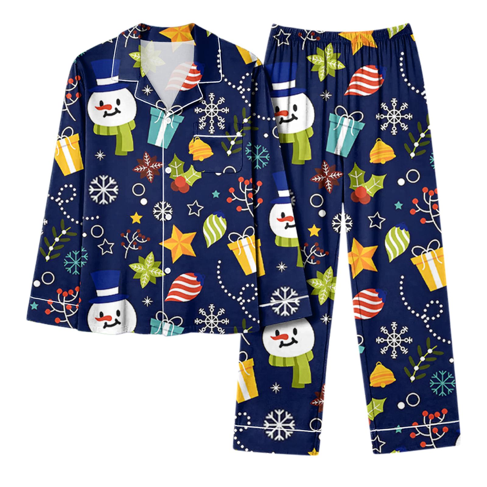 

Женский повседневный модный комплект для дома с длинным рукавом и брюками с рождественским принтом L