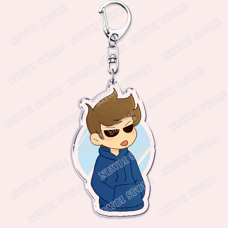 Popular Eddsworld Tord Keychains for Accessories Bag  Anime Comic Ringo Edds Meme Keyrings Jewelry Gamers Fans Friends Gifts