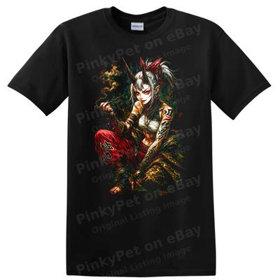 Japanese Style Demon Witch T Shirt Colorful Anime Art Graphic Tee