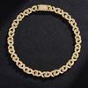 European & American Hip Hop Infinity Cuban Chain Necklace & Bracelet: Trendy Unisex Design with Full Diamond Accents.