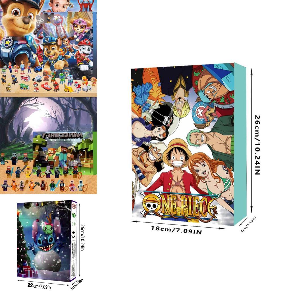 Kalendarz Adwentowy Odliczający do Świąt One Piece Luffy z Plastikowymi Figurkami na Prezent Świąteczny