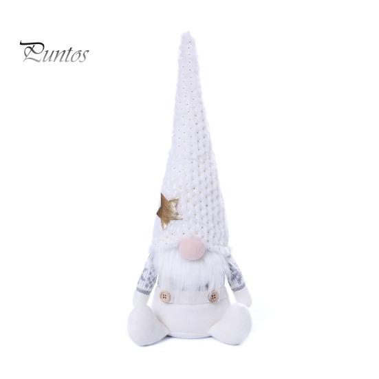 Sitting Gnome for Christmas Tree Base Knit Plush, Nordic Forest Elf Faceless Doll Figurine Rustic Shelf Sitters Shelf, Soft Stuffed Holiday