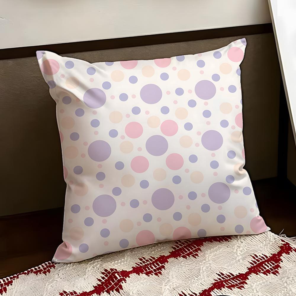 Dizzying polka dot Cushion Cover Reversible Soft Durable Pillow Cover Home Car MultiScene Use for Daily Comfort