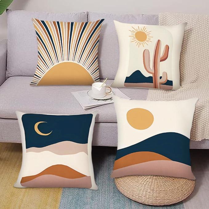 Sunrise Art Print Home Decor Pillowcase Bedroom Living Room Sofa Decoration Polyester Cushion Cover With Zipper