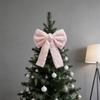 Large Pink Fluffy Bow Valentine's Day Decor for Gift Wrapping Christmas Tree Topper Cute Romantic Wall Door Decoration