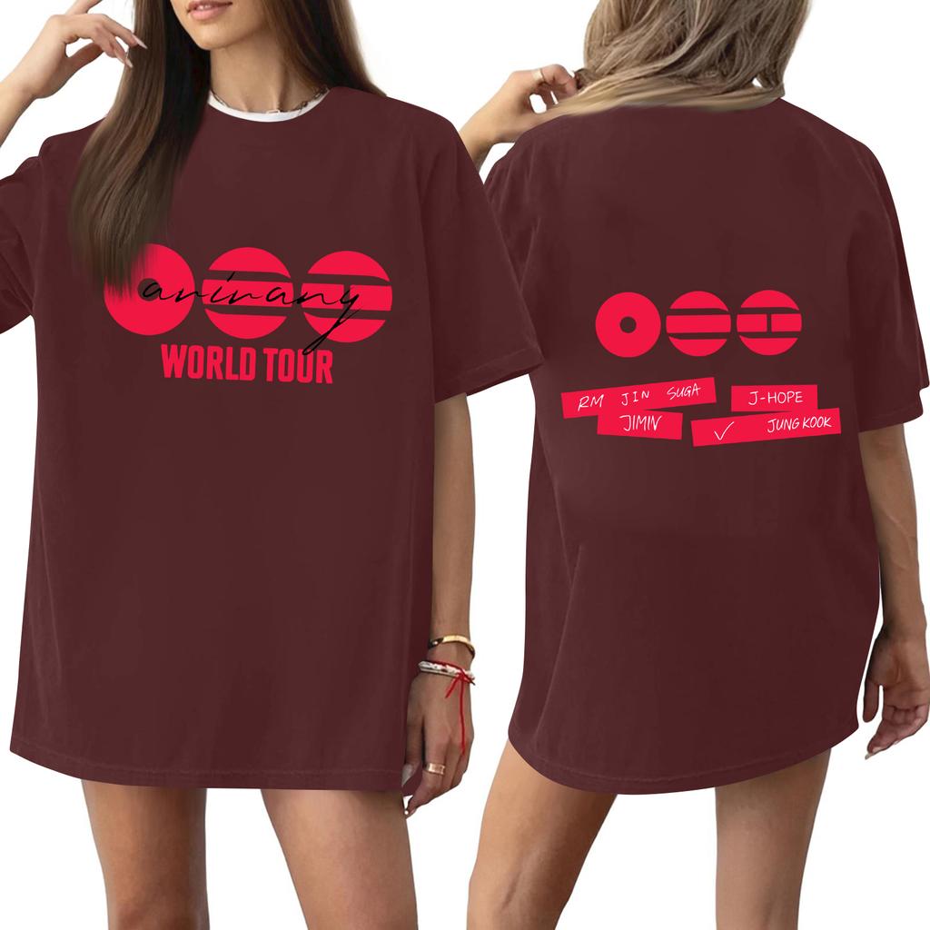 Damen Casual Buchstabendruck Kurzarm Top T-Shirt