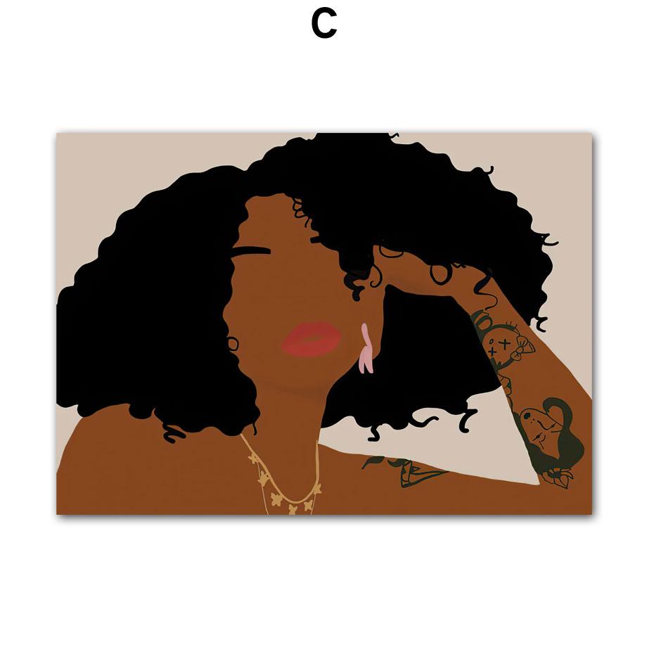 Glasses Flower Fashion Pop Black Girl Wall Art Canvas Painting Posters And Prints Wall Pictures For Living Room Home Decoration