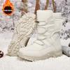 CHRLCK Men's Winter Shoes Waterproof Boots Warm Plush Couple Women Boots Winter Outdoor Anti-Slip Ankle Boots Work Casual Boots