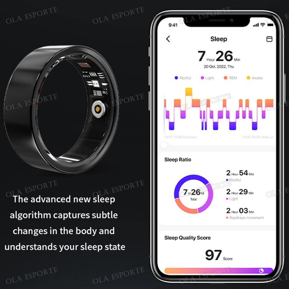 Smart Ring For Men Women IP68 Waterproof Sports Tracking Step Count Rings Heart Rate Blood Oxygen Sleep Health Monitor Smartring