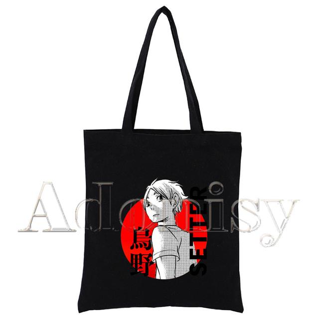 

Японское аниме Haikyuu Karasuno Fly High Ulzzang Холщовая сумка с принтом Сумка-шоппер Harajuku Стиль Женские сумки Сумка на плечо Сумка 24*26cm