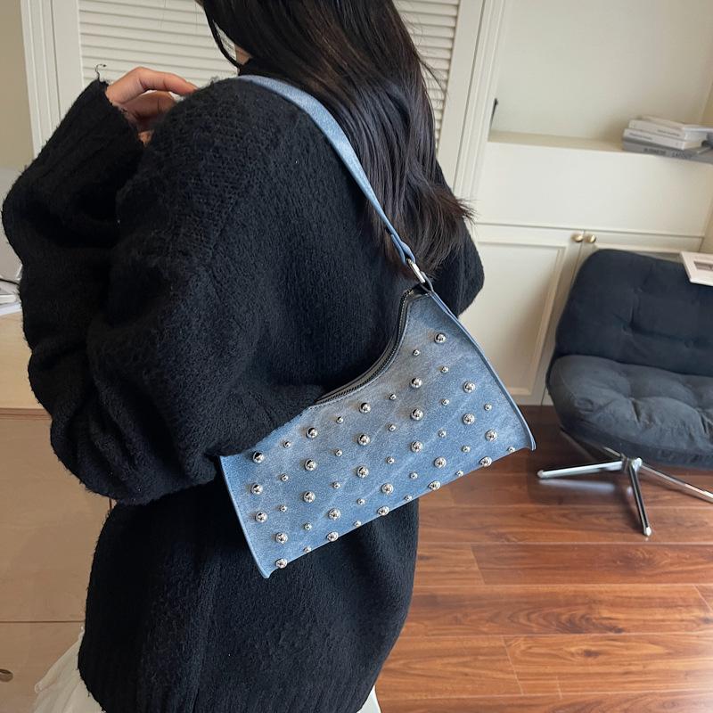 Trend Fashion Rivet Handbag Summer New Personalized Casual Shoulder Underarm Bag Women's Bag