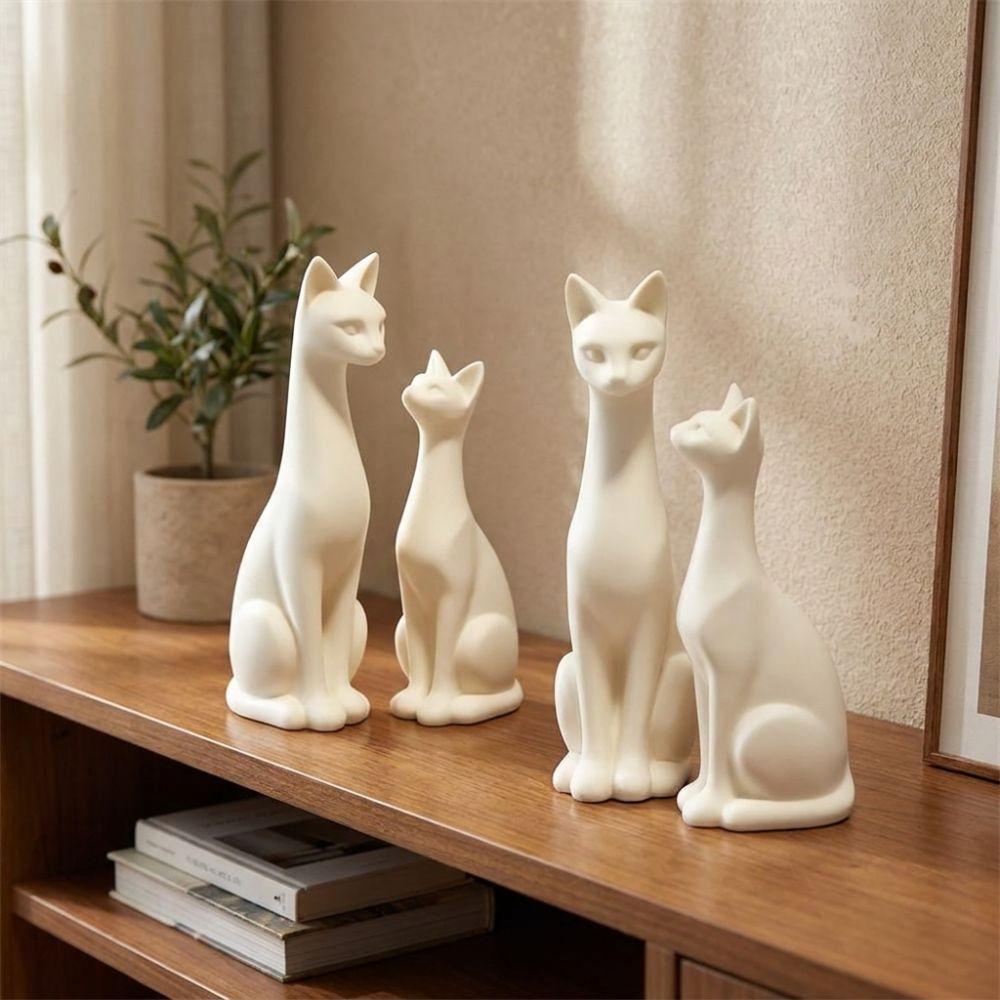 1 Pair Aesthetic Minimalist Cat Statue Minimalist Cat Table Sculpture Living Room