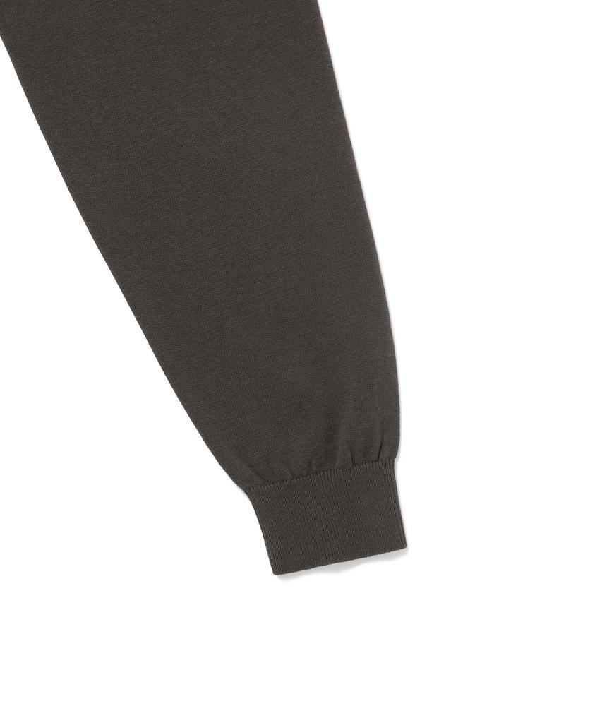 THISISNEVERTHAT Cable Knit Zip Polo Brown