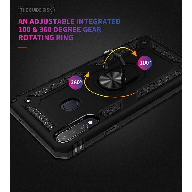 ADDIT A20s Case, Samsung Galaxy A20s Case Military Grade Protective Samsung A20s Cases Cover with Ring Car Mount Kickstand for Samsung Galaxy A20s -