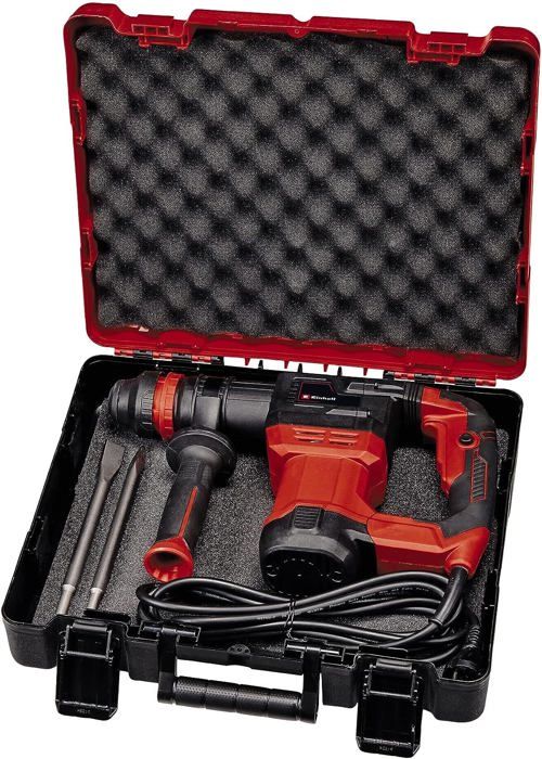 Einhell marteau démolisseur te-dh 5 (5 j, mandrin sds-plus, poignée anti-vibration) livré avec coffret e-box