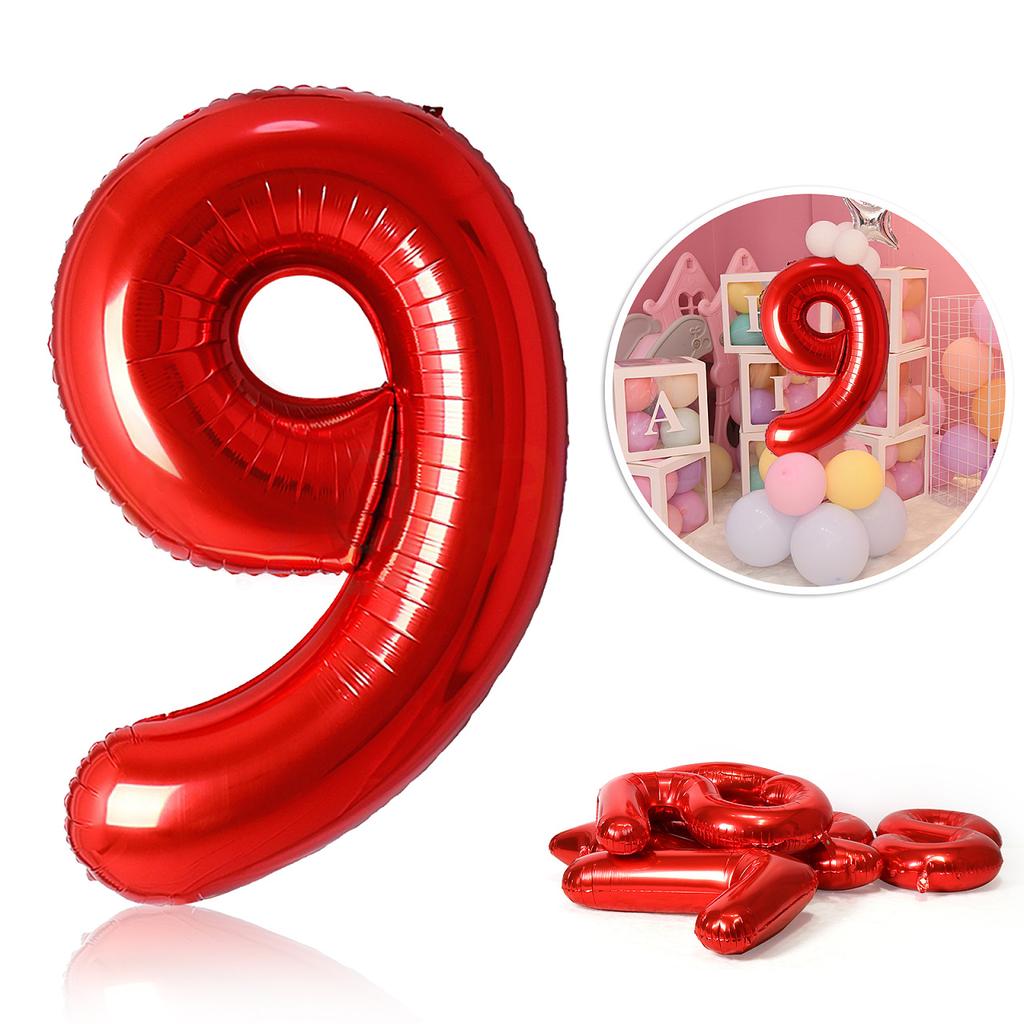 40inch Red Foil Balloons 0-9 Number Balloon Happy Birthday Wedding Party Decoration Shower Large Figures Globos