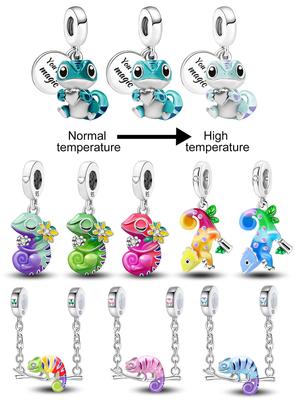 Copper Lovely Cute Chameleon Charm Pendant For Bracelets Diy Women'S High Quality Personalized Fine Jewelry