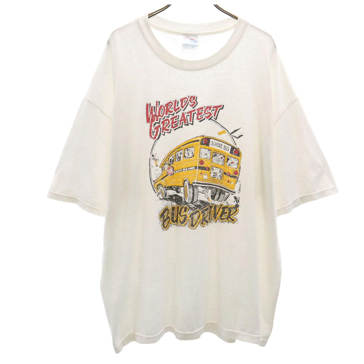 

Hanes 90s Old Bus Driver Print Short sleeve T-shirt XL white Men s Used