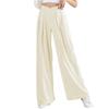 High Waist Wide Leg Pleated Trousers for Women Loose Fit Long Pants with Zipper Closure and Elegant Design for Daily Wear