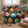 Soccer Ball Artwork 3 Theme Blanket Lightweight Warm Flannel Blanket Decorative Throw Blanket for Home Decoration