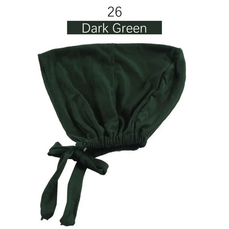 Solid Color Elastic Tie-Back Modal Undercap Hijab Scarf Adjustable Kufi Cap