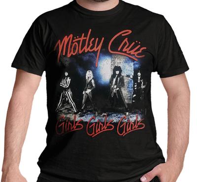 Official Motley Crue T Shirt Smokey Street Girls Girls Girls Band Logo Black New