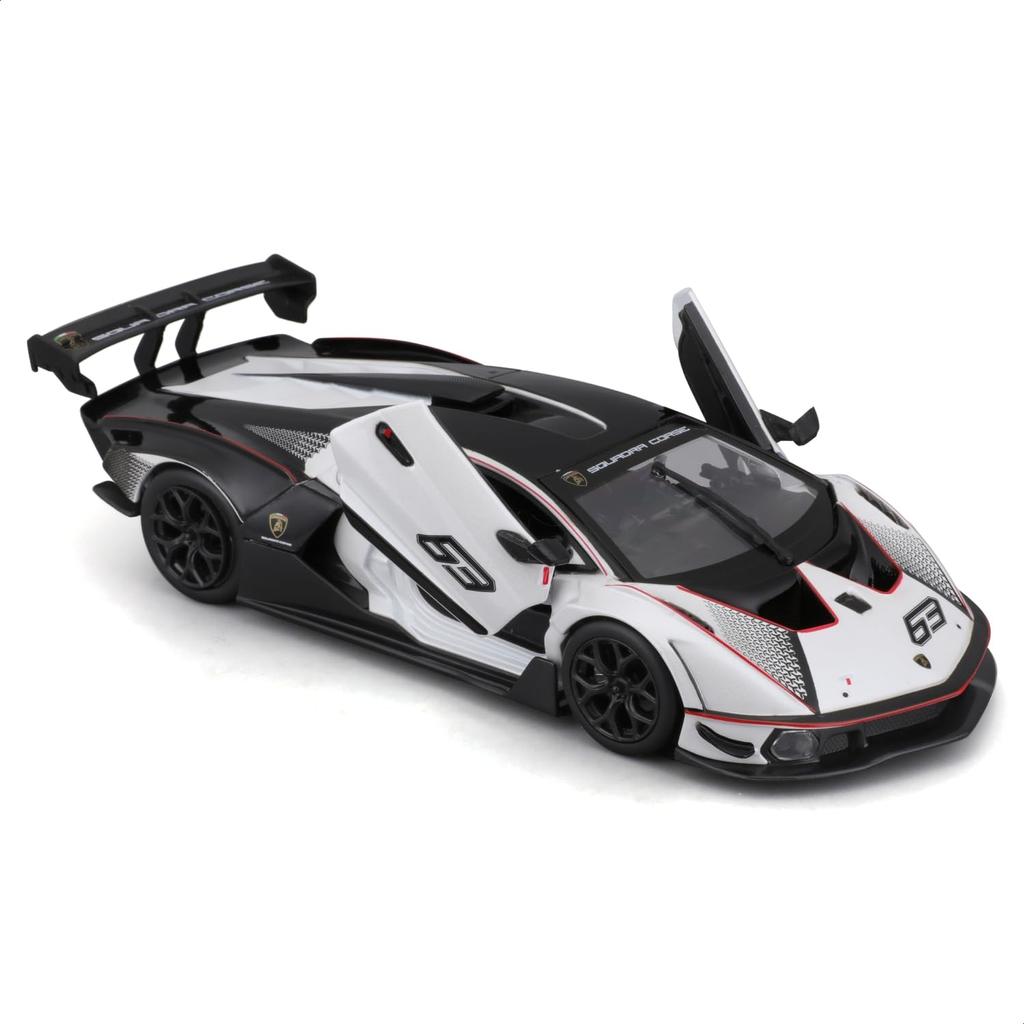 Bburago 1/24 Scale Lamborghini Essenza SCV12 White/Black Diecast Model Car (Finished Product) 18-28023