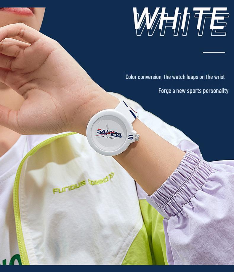 Sanda Silicone Strap Trendy Personality Watch: Unisex, Cool, Simple, for Primary & Secondary School Students.