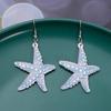Women's Asymmetrical Starfish Acrylic Earrings - European & American Summer Beach Style