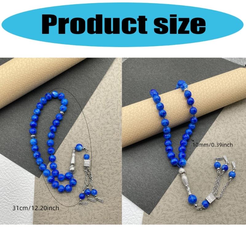 Handcrafted 33 Bead Buddhist Bracelet Glass Beaded Prayer Jewelry Comfortable Spiritual Companion Fashion Accessory