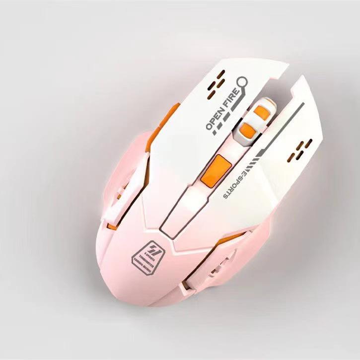 Mecha Style Silent Click Rechargeable Wireless Mouse for Laptop, Desktop, Office & Gaming