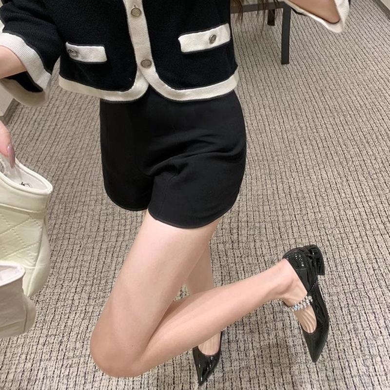 Women's Shoes Elegant Little Pointy Sparkly Diamond with All-in-one Leopard Print Pumps Chunky Heels Mary Jane