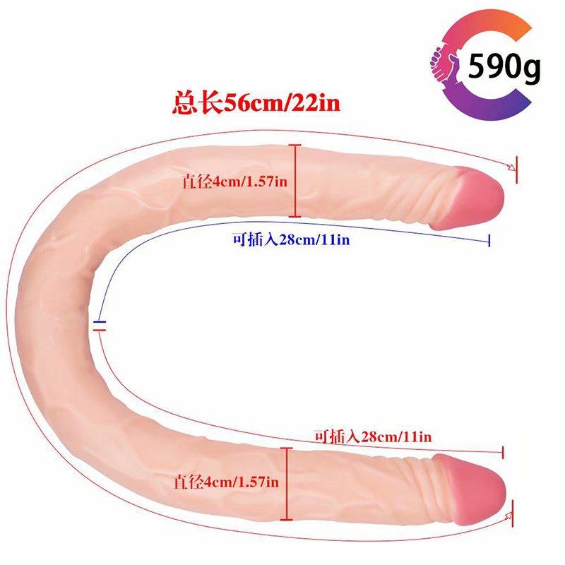 Obrovské dildo 21/43/56 cm Super realistické erotické hračky na měkký penis s dvojitou hlavou pro ženy Muži