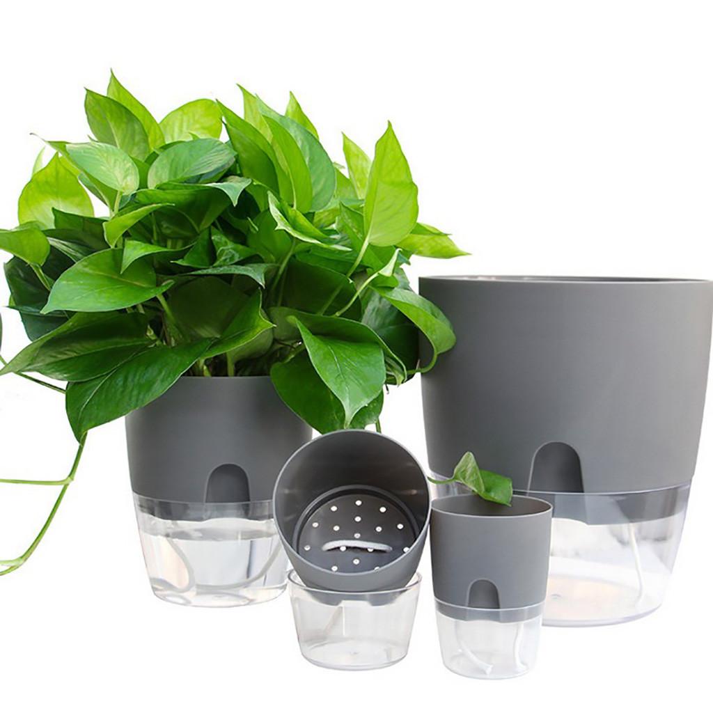 Lazy Flower Pot Automatic Water Absorption Plastic Pot Green Plant Water Culture
