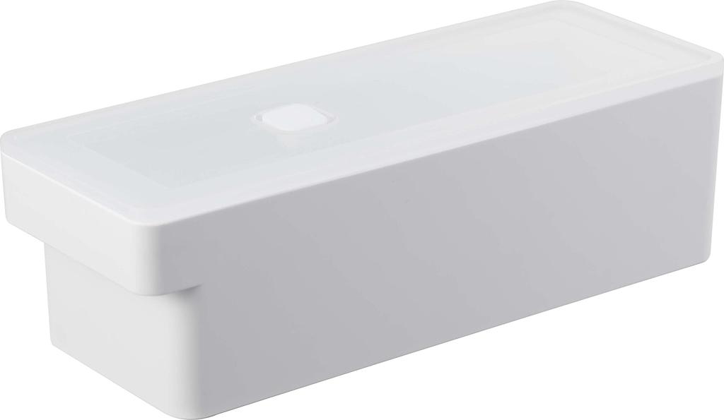 Yamazaki Tower a Airtight Food Container with Approximately 10cm W X D X with a 7709, Deep-access, Handle, White, 27.5cm 8.4cm H, Bubble.