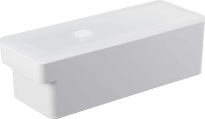 Yamazaki Jitsugyo 7709 Airtight Food Container with Handle That Can Be Used Deeply, White, Approx. W10 X D27.5 X H8.4cm Tower with Bubble