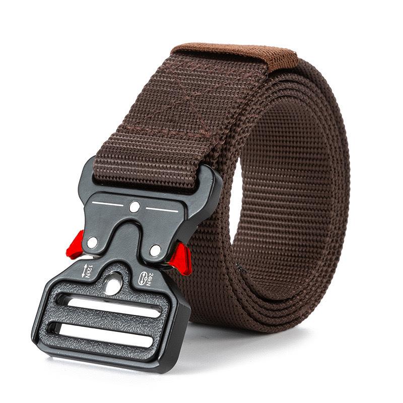 Tactical Quick-Release Nylon Leather Belt with Automatic Buckle for Outdoor Sports and Casual Wear