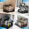 1pc Metal Pull-out Storage Rack, Durable Slide Out Kitchen Cabinet Under Sink Bathroom Bedroom Organizer for Book, Seasoning XJM