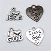 20pcs Christianity Charms I Love God I Love Jesus Charms DIY Crafts Making Findings For Jewelry Making
