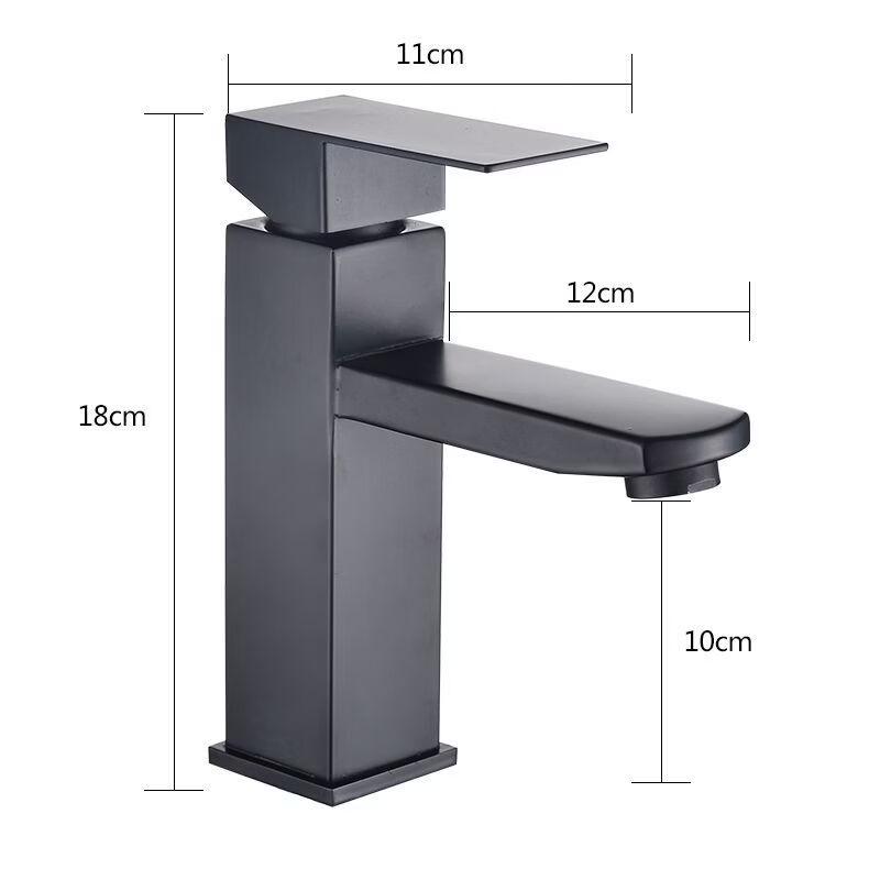 TLXT Black Slim Waist Basin Faucet
