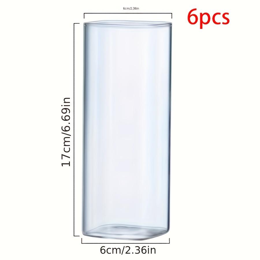 

6шт. Стаканы для питья, 15 унций, тонкие квадратные, элегантные барные стеклянные изделия для воды, сока, пивных коктейлей и коктейлей, бессвинцовые стеклянные стаканы для напитков 6pcs
