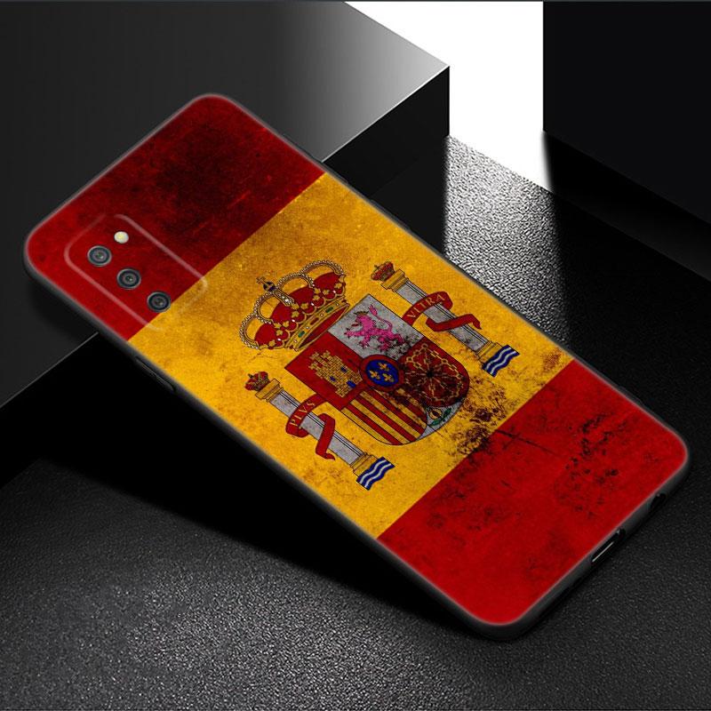 Spain National Flags Phone Case For Samsung Galaxy A01 A03 Core A04 E A02 A05 A10 A20 A21 A30 A50 S A6 A8 + A7 2018 Black Cover