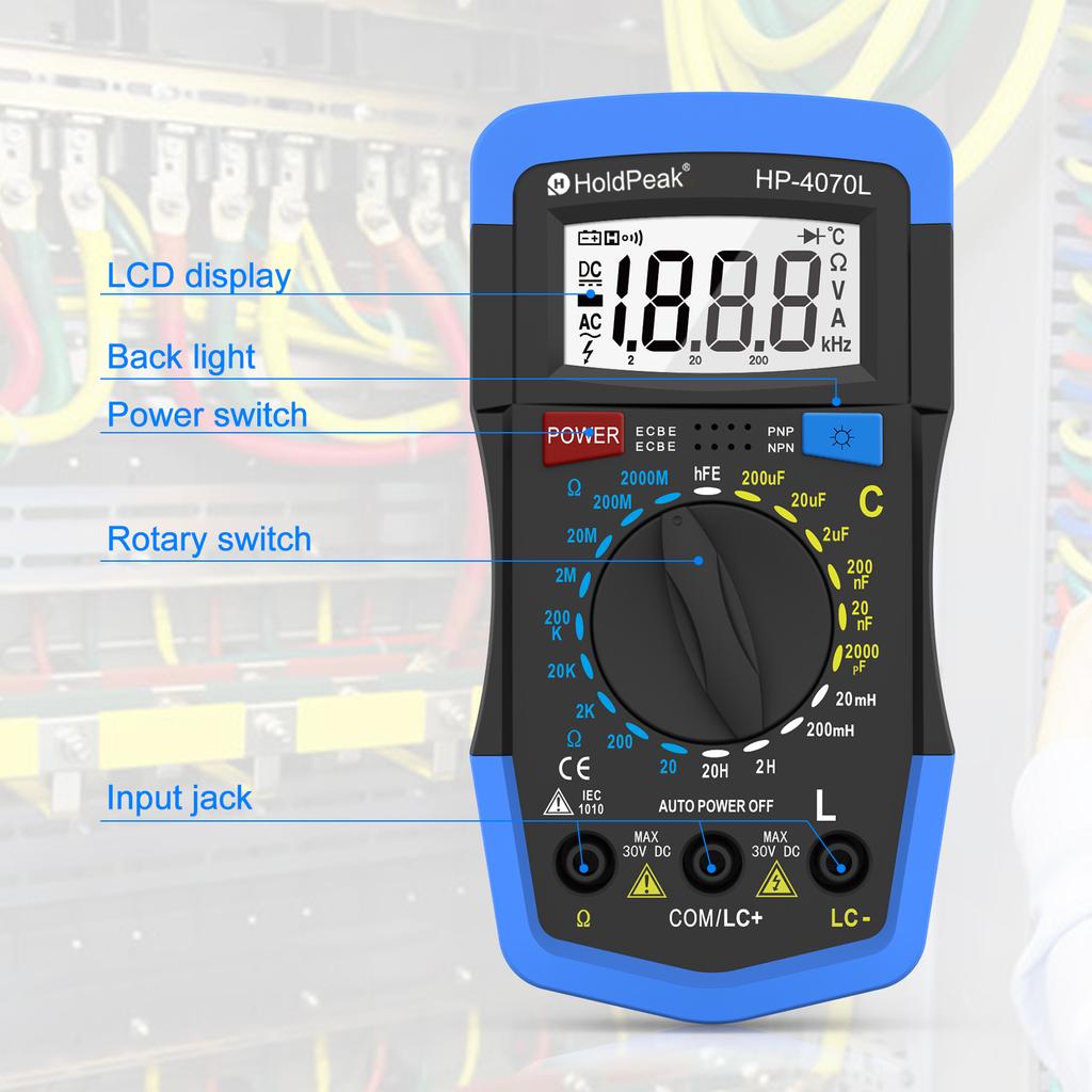 Professional Capacitance Measurement Multimeter LCR Digital Bridge, Resistance Fault Detection Instrument Tools for Electronic Repairs Digital Display