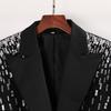 Commuting FaShion Blazer Women'S  Spring New Heavy-Duty Diamond-Trimmed Long Single-BreaSted Small Blazer